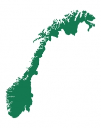  Magnetic map of Norway, illustrated, green