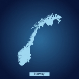  Magnetic map of Norway, illustrated, blue