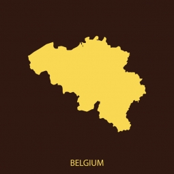  Magnetic map of Belgium, illustrated, yellow-brown