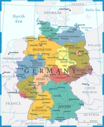  Magnetic map of Germany, vector, colored