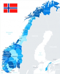  Magnetic map of Norway, detailed, blue