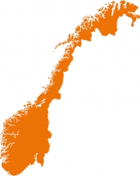  Magnetic map of Norway, illustrated, Orange
