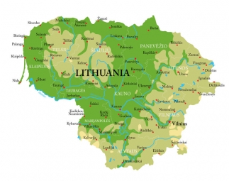  Magnetic map of Lithuania, geographic, embossed