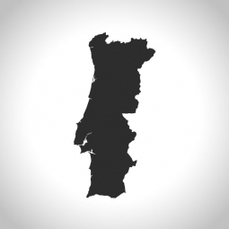  Magnetic map of Portugal, illustrated, grey