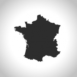  Magnetic map of France, illustrated, grey