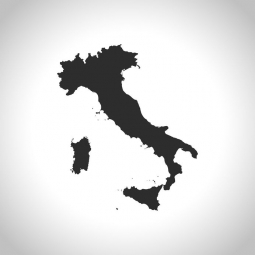 Magnetic map of Italy, illustrated, grey