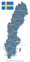  Magnetic map of Sweden, illustrated, grey