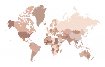  Magnetic map of world, illustrated, colored