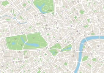  Magnetic map of London, detailed, with labels