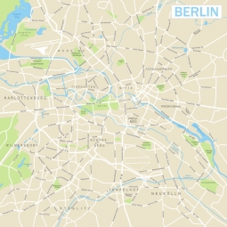  Magnetic map of Berlin, illustrated, colored