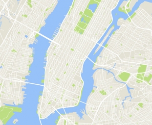  Magnetic map of New york, detailed, without labels