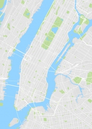  Magnetic map of New york, illustrated, without labels