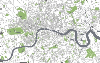  Magnetic map of London, illustrated, colored