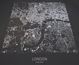  Magnetic map of London, illustrated, black