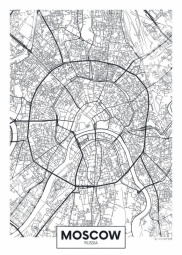  Magnetic map of Moscow, illustrated, black and white