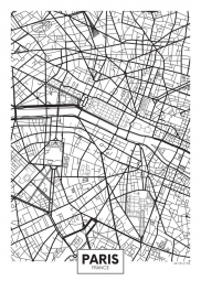  Magnetic map of Paris, illustrated, black and white