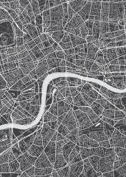  Magnetic map of London, illustrated, black