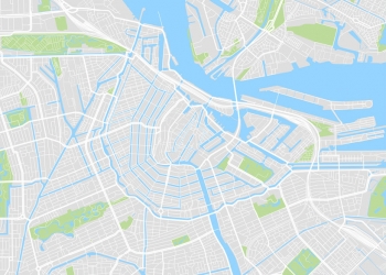  Magnetic map of Amsterdam, illustrated, colored
