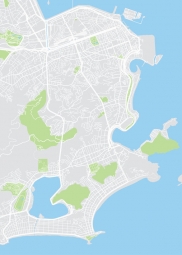  Magnetic map of Rio de Janeira, illustrated, colored