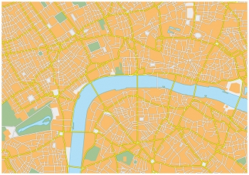  Magnetic map of London, illustrated, colored