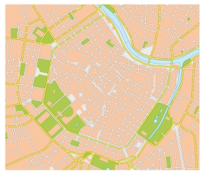  Magnetic map of Vienna, illustrated, colored
