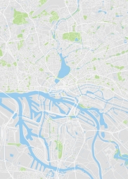  Magnetic map of Hamburg, illustrated, colored