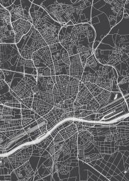  Magnetic map of Frankfurt, illustrated, black