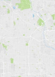  Magnetic map of Los Angeles, illustrated, colored