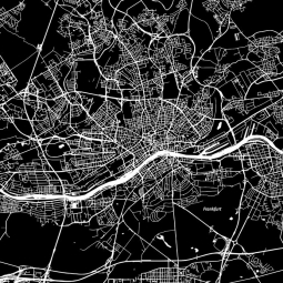  Magnetic map of Frankfurt, illustrated, black