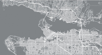  Magnetic map of Vancouver, illustrated, grey