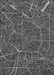  Magnetic map of Milan, illustrated, black and white