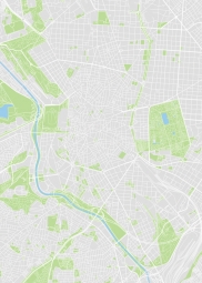  Magnetic map of Madrid, illustrated, colored