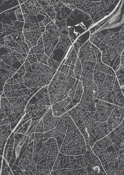  Magnetic map of Brussels, illustrated, black and white