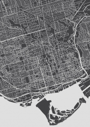  Magnetic map of Toronto, illustrated, black and white