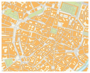  Magnetic map of Munich, illustrated, colored