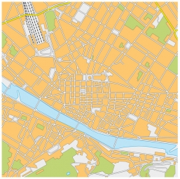  Magnetic map of Florence, illustrated, colored