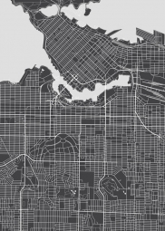  Magnetic map of Vancouver, illustrated, black and white