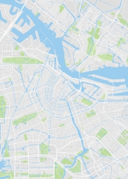  Magnetic map of Amsterdam, illustrated, colored