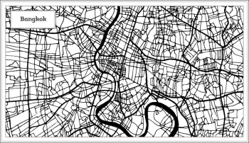  Magnetic map of Bangkok, illustrated, black and white