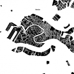  Magnetic map of Venice, illustrated, black and white