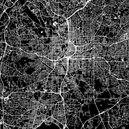  Magnetic map of Atlanta, illustrated, black