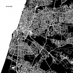  Magnetic map of Tel Aviv, illustrated, black and white