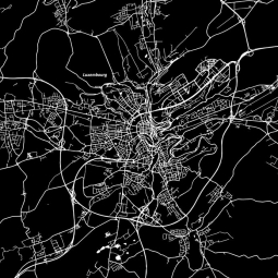  Magnetic map of Luxembourg, illustrated, black and white