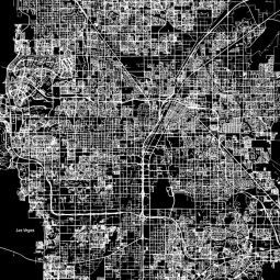  Magnetic map of Las Vegas, illustrated, black and white
