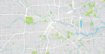  Magnetic map of Houston, illustrated, colored