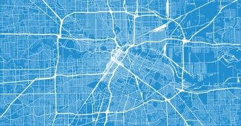  Magnetic map of Houston, illustrated, blue