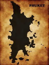  Magnetic map of Phuket, illustrated, old