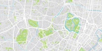  Magnetic map Tokyo, illustrated, colored