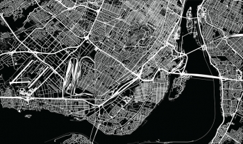  Magnetic map of Montreal, illustrated, black and white