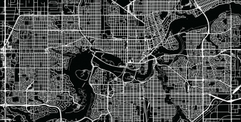  Magnetic map of Edmonton, illustrated, black